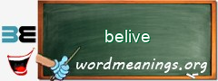 WordMeaning blackboard for belive